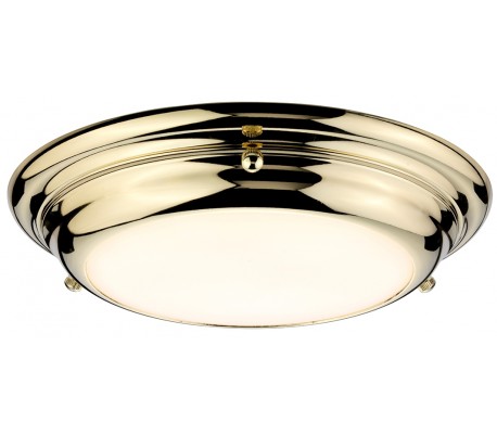 Welland Badeværelseslampe i stål og glas Ø24,5 cm 1 x LED - Poleret krom