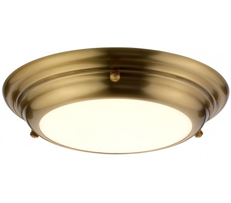 Welland Badeværelseslampe i stål og glas Ø24,5 cm 1 x LED - Poleret messing