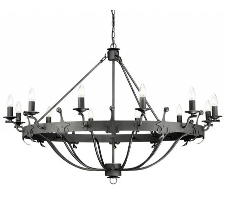 Minster Lysekrone Ø48 cm 6 x E14 - Sort