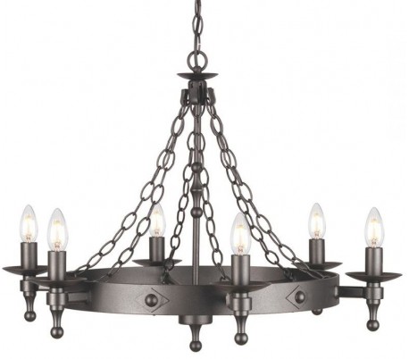 Warwick Lysekrone Ø95 cm 8 x E14 - Granit sort