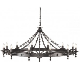 Warwick Lysekrone Ø74 cm 6 x E14 - Granit sort