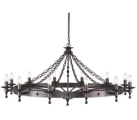 Warwick Lysekrone Ø74 cm 6 x E14 - Granit sort