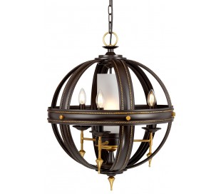 Regal Lysekrone Ø71,2 cm 6 x E14 - Rustik bronze/Guld