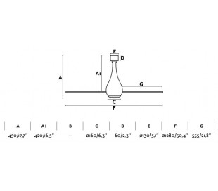 Eterfan loftventilator Ø128 cm - Mat sort/Brun 2