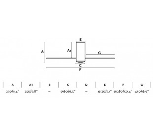 Tube loftventilator Ø128 cm - Mat sort/Brun 2