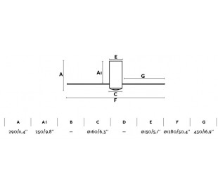 Tube loftventilator Ø128 cm - Mat sort/Brun 2