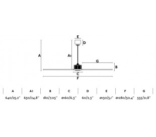 Tube loftventilator Ø128 cm - Mat sort 2