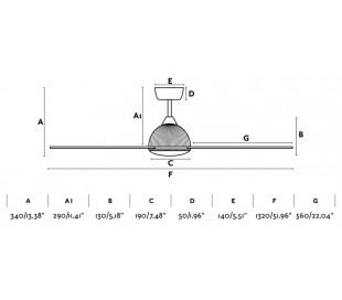 Just loftventilator Ø128 cm - Mat sort 2