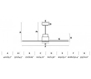 Nassau loftventilator Ø128 cm - Brun 2