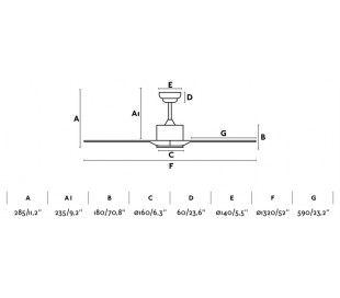 Luzon loftventilator Ø132 cm - Hvid 2
