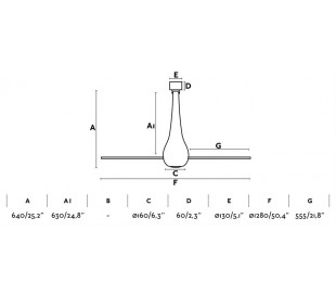 Eterfan loftventilator Ø128 cm - Mat sort 2