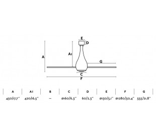 Eterfan loftventilator Ø128 cm - Rød/Transparent 2