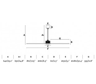 Just loftventilator Ø128 cm - Kobber/Brun 2
