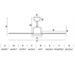 Andros loftventilator Ø213,3 cm - Hvid 2
