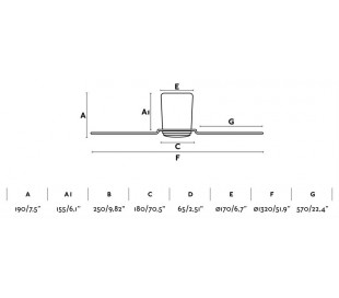 Andros loftventilator Ø213,3 cm - Brun 2
