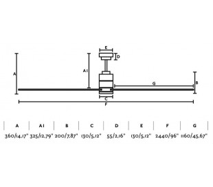 Andros loftventilator Ø213,3 cm - Grå 2