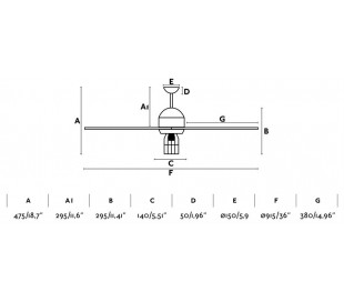 Tilos loftventilator med lys Ø168,5 cm - Brun 2