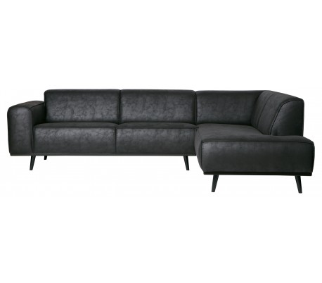 Hjørnesofa i læder 274 x 210 cm - Grå