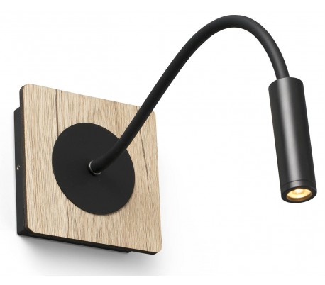 Væglampe med tavle Ø45 cm 1 x LED 12W - Sort