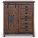 Sideboard med 2 skabe og 2 skuffer H91 x B102 x D44 cm - Rustik brun