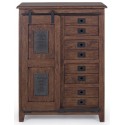 Sideboard med 1 skab og 4 skuffer H100 x B90 x D46 cm - Rustik brun
