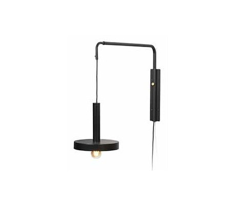 Væglampe med slangearm 13 x 13 cm 1 x LED 2W - Sort/Natur