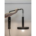 Væglampe med slangearm 13 x 13 cm 1 x LED 2W - Sort/Natur