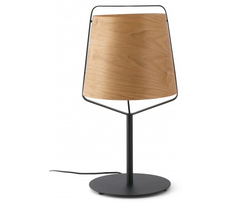 Bordlampe i tekstil og metal H45 x Ø31 cm 1 x E27 - Sort/Krom