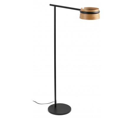 Væglampe i aluminium og træfinér H21,5 cm 1 x 6W LED - Sort/Natur