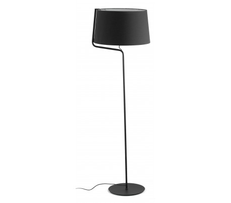 Gulvlampe i tekstil og metal H151 x Ø48 cm 1 x E27 - Hvid/Krom