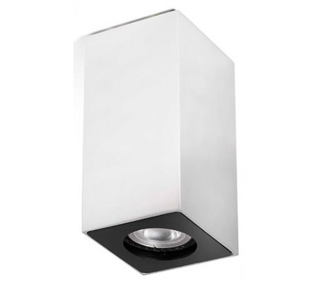 Påbygningsspot i aluminium Ø7 cm 1 x GU10 - Hvid/Sort