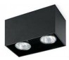 Dobbelt påbygningsspot i aluminium 16,5 x 8,2 cm 2 x GU10 - Sort
