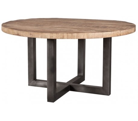 Rustikt spisebord 240 x 100 cm i genanvendt træ - Natur/Jerngrå