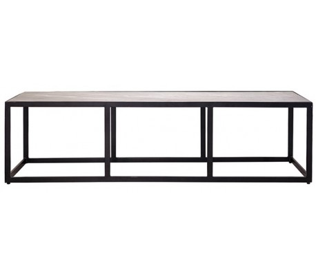 Industrielt sofabord 120 x 70 cm i mangotræ - Brun/Sort