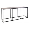Industrielt sofabord 140 x 40 cm i marmor og metal - Sort/Sort