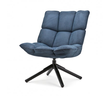 Daan lænestol i læder/polyester H70 cm - Antracit