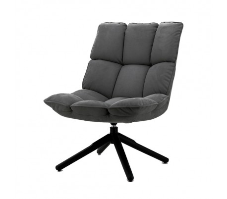 Daan lænestol i læder/polyester H70 cm - Cognac