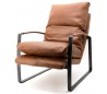 Lex lænestol med armlæn i ægte læder H94 cm - Vintage cognac