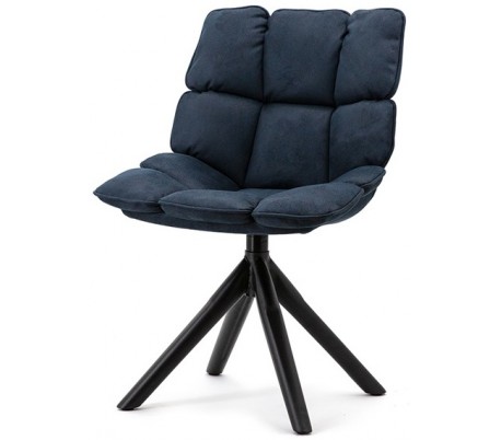 Daan lænestol i læder/polyester H70 cm - Blå