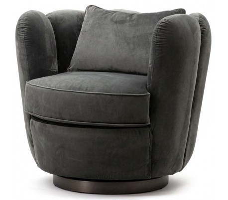 Lænestol i velour og metal H75 x B83 x D77 cm - Sort