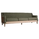 Sofa med knapper i velour 230 x 93 cm - Grøngul