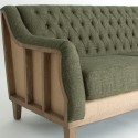 Sofa med knapper i velour 230 x 93 cm - Grøngul