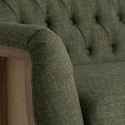 Sofa med knapper i velour 230 x 93 cm - Grøngul