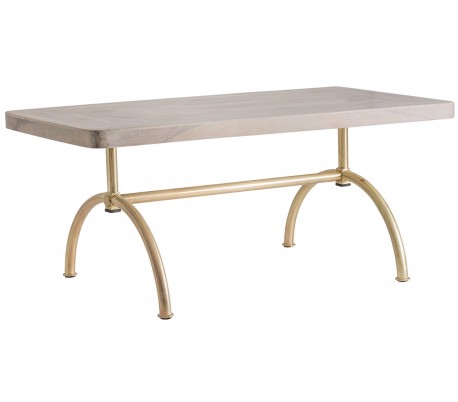 Rustikt spisebord i mangotræ og jern 160 x 90 cm - Brun/Guld