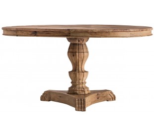 Rundt spisebord i mangotræ Ø145 x H76 cm - Natur