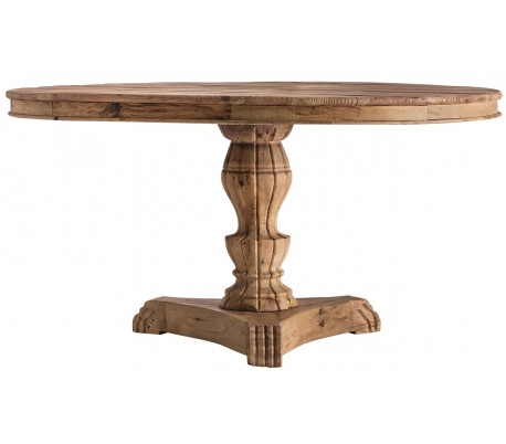 Rundt spisebord i mangotræ Ø145 x H76 cm - Natur