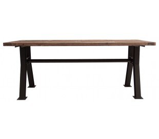 Rustikt spisebord i mangotræ og jern 180 x 90 cm - Natur/Antik guld 2