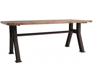 Rustikt spisebord i mangotræ og jern 180 x 90 cm - Natur/Antik guld