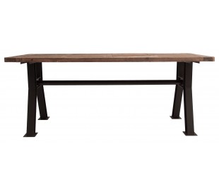 Rustikt spisebord i genanvendt fyrretræ og jern 280 x 100 cm - Natur/Sort 2