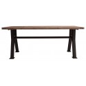 Rustikt spisebord i genanvendt fyrretræ og jern 280 x 100 cm - Natur/Sort